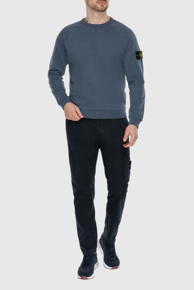 Stone Island мужские свитшот из хлопка серый мужской 174079 - фото 2