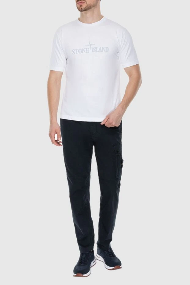 Stone Island man blue cotton trousers for men buy with prices and photos 174099 - photo 2