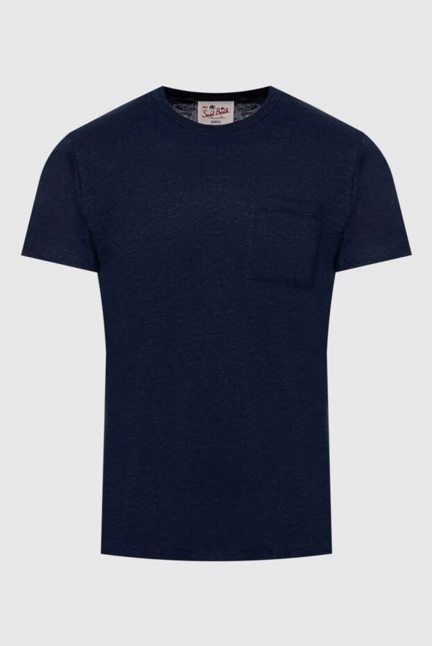 MC2 Saint Barth мужские футболка из льна синяя мужская купить с ценами и фото 174111 - фото 1