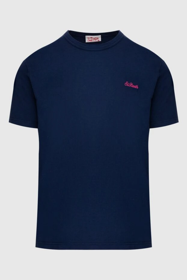 MC2 Saint Barth мужские футболка из хлопка синяя мужская купить с ценами и фото 174116 - фото 1