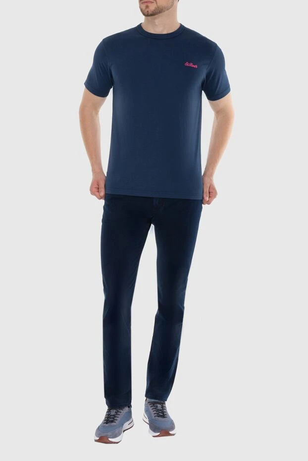 MC2 Saint Barth мужские футболка из хлопка синяя мужская купить с ценами и фото 174116 - фото 2