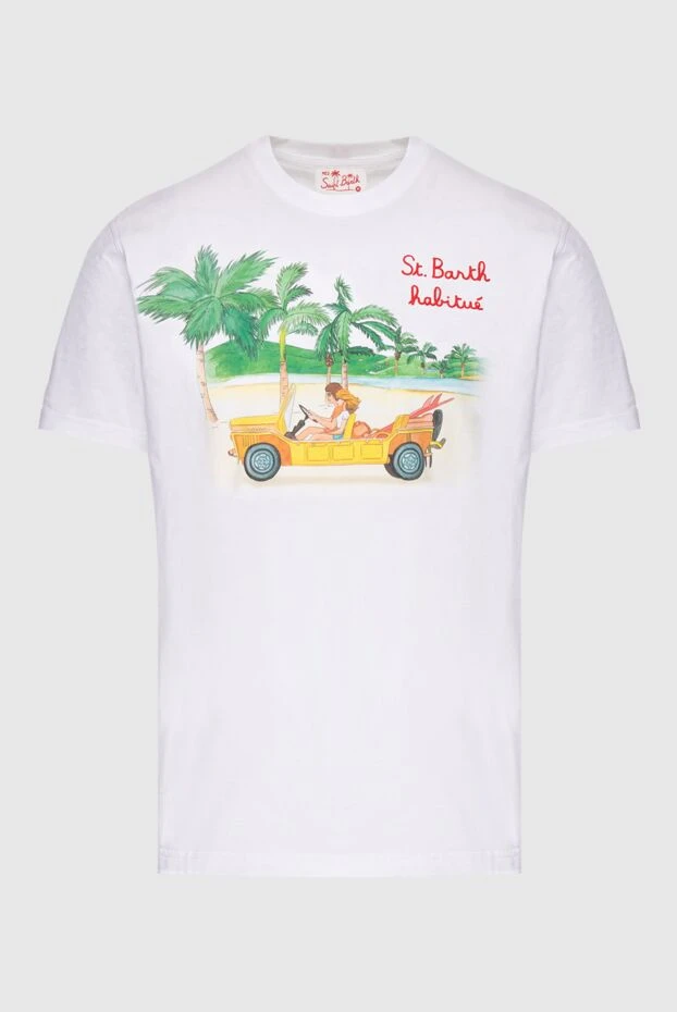 MC2 Saint Barth мужские футболка из хлопка белая мужская купить с ценами и фото 174120 - фото 1