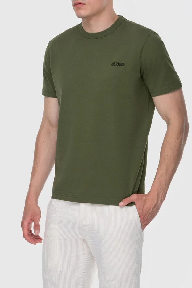 MC2 Saint Barth olive cotton t-shirt with chest embroidery 196563 - photo 3