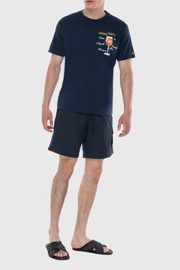 MC2 Saint Barth dark blue cotton t-shirt with aperol cocktail print 196564 - photo 2