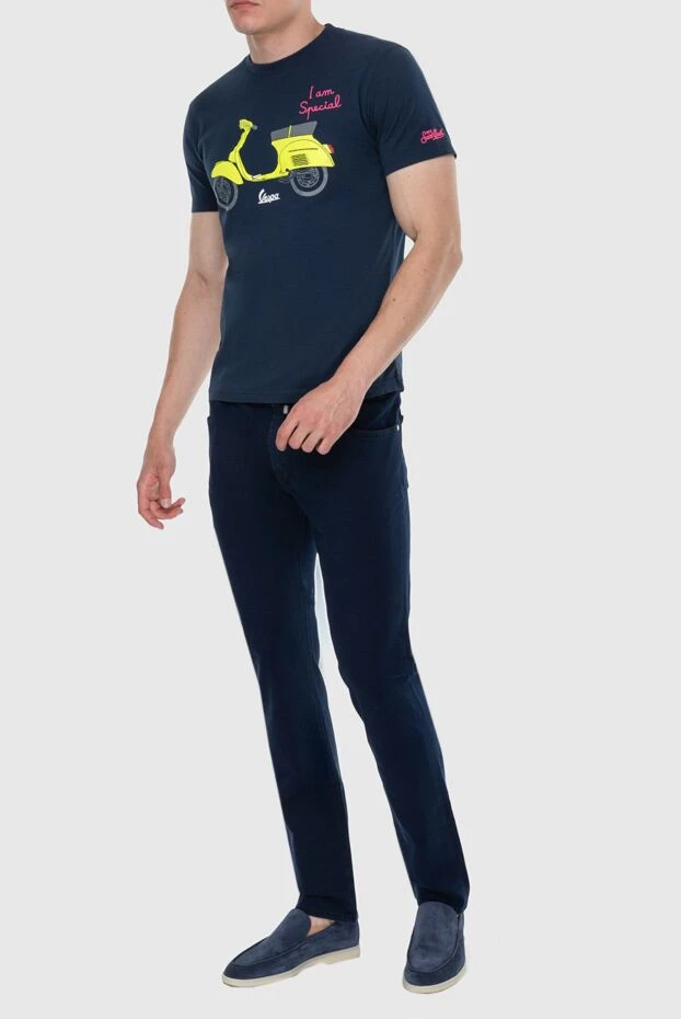 MC2 Saint Barth мужские футболка из хлопка синяя мужская купить с ценами и фото 174129 - фото 2