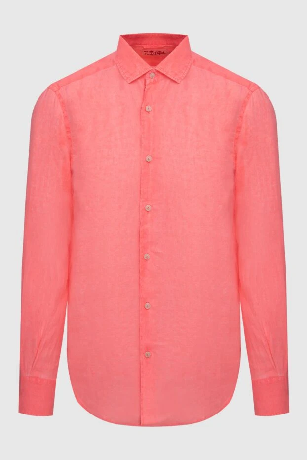 MC2 Saint Barth men's linen shirt in a rich pink-coral shade 196573 - photo 1