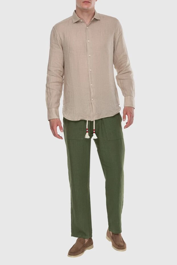 MC2 Saint Barth мужские брюки из льна зеленые мужские купить с ценами и фото 174134 - фото 2