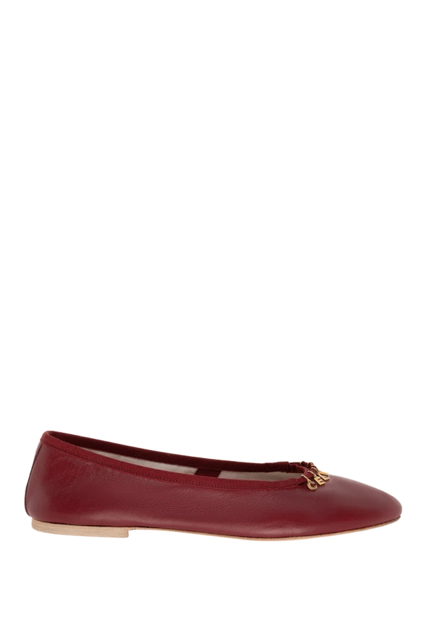 Celine women's burgundy leather shoes with metal letters 174142 - photo 1