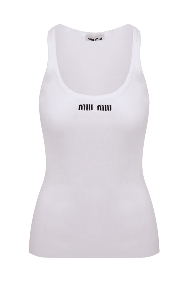 Miu Miu white cotton t-shirt for women 174205 - photo 1