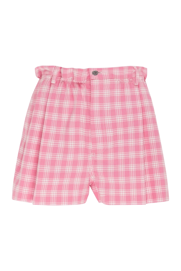 Miu Miu женские шорты из хлопка розовые женские купить с ценами и фото 174211 - фото 1