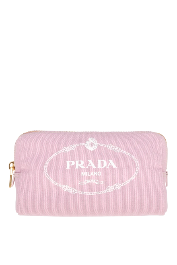 Prada женские косметичка из хлопка розовая женская купить с ценами и фото 174235 - фото 1