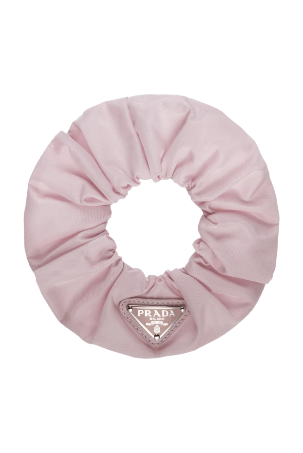 Prada women's hair elastic pink with logo patch 174239 - photo 1