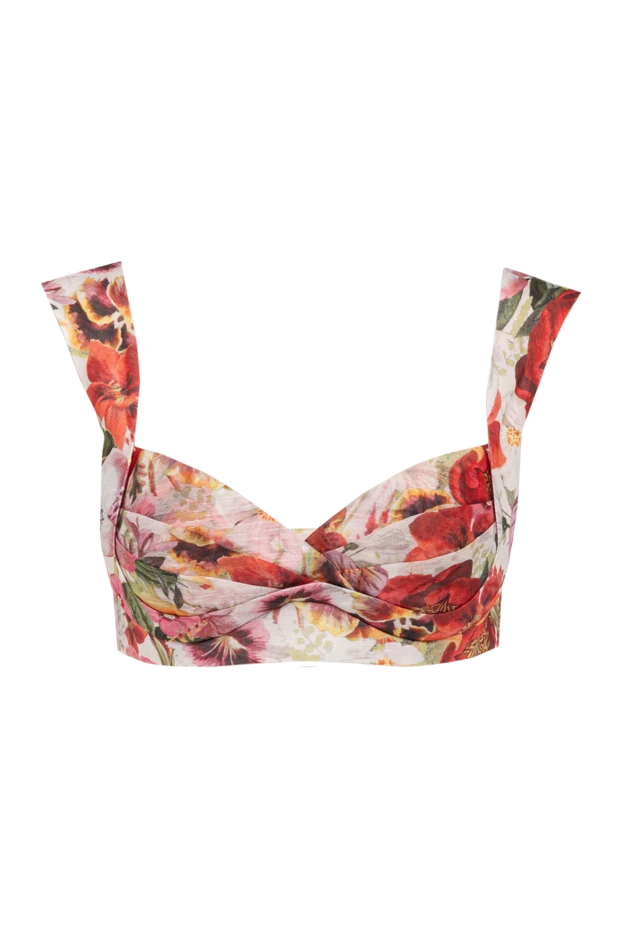 Women's red bralette top in floral print