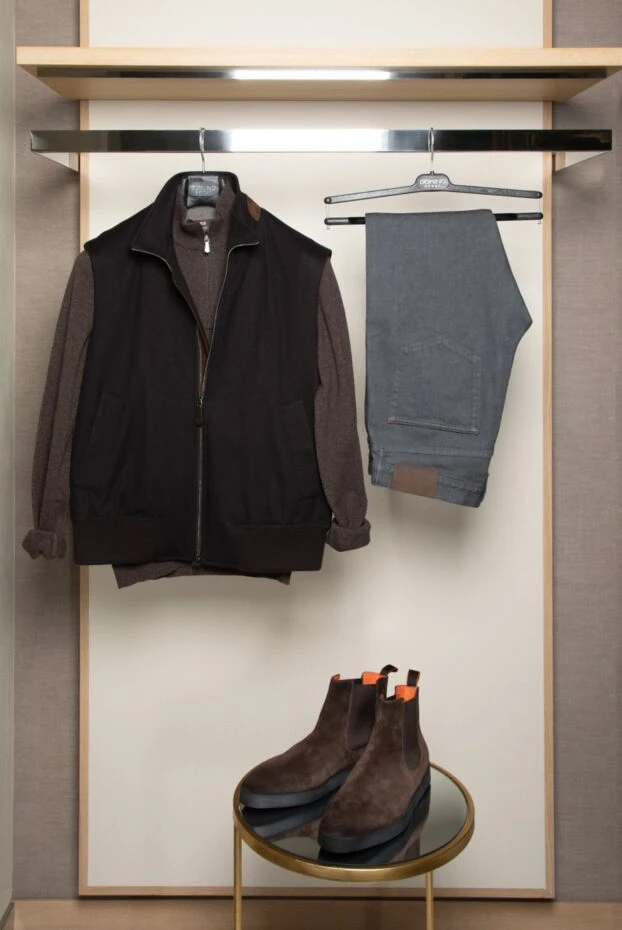 Santoni brown suede boots for men 174309 - photo 3