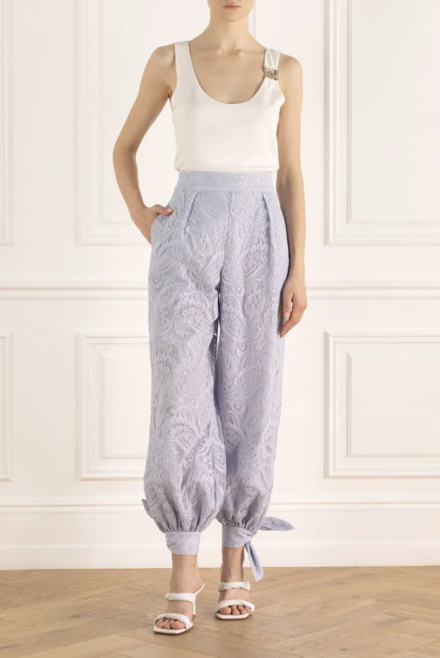 Zimmermann women's blue pants made of cotton and nylon 174321 - photo 2