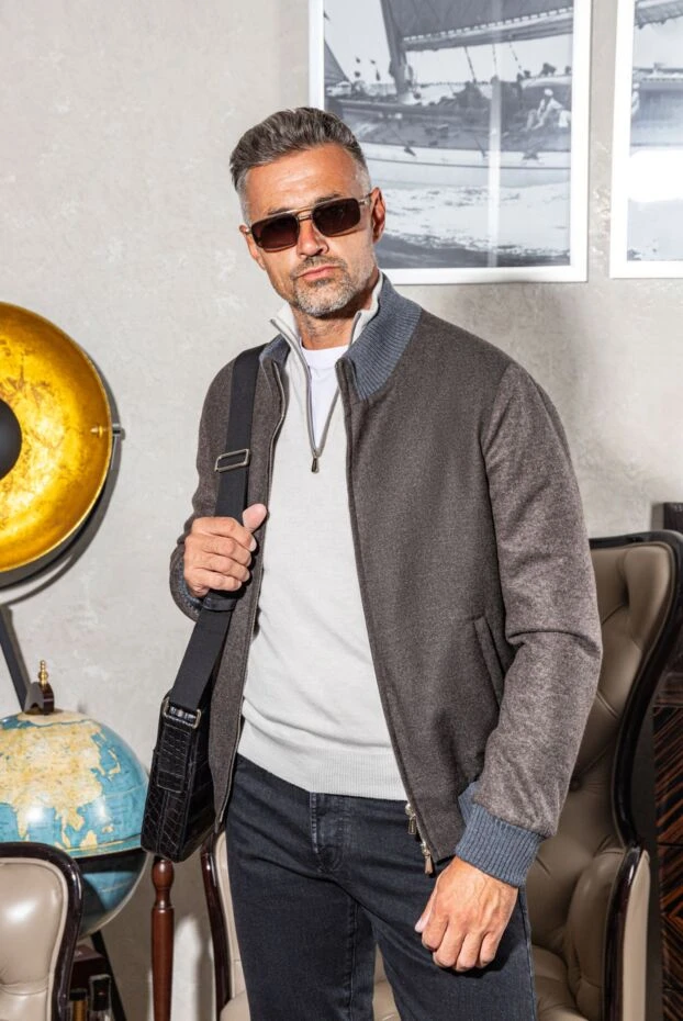 Enrico Mandelli men's jacket brown with gray inserts 174339 - photo 2