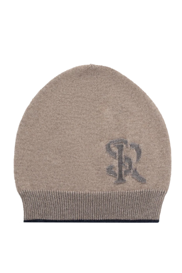 Cashmere and silk beige men's hat - photo 1