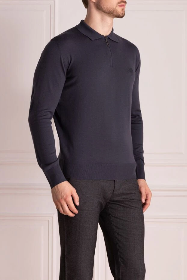 Stefano Ricci men's gray woolen polo with embroidered logo 174357 - photo 3