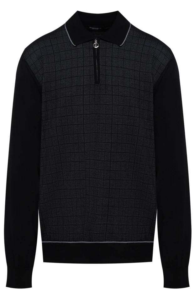 Поло чоловіче чорне в клітинку - фото 1