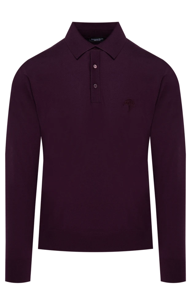 Stefano Ricci поло мужское бордовое шерстяное с вышитым лого 174366 - фото 1