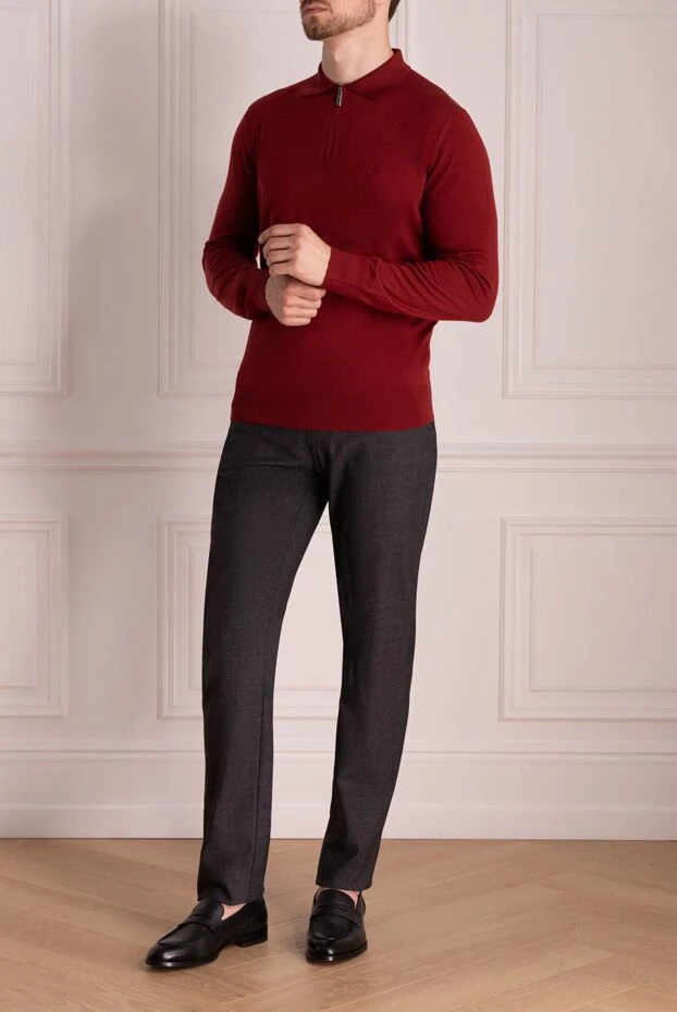 Stefano Ricci men's red woolen polo with embroidered logo 174370 - photo 2