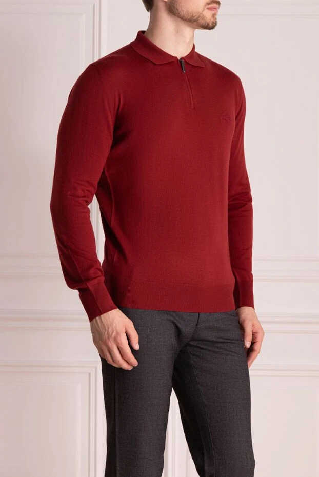 Stefano Ricci men's red woolen polo with embroidered logo 174370 - photo 3
