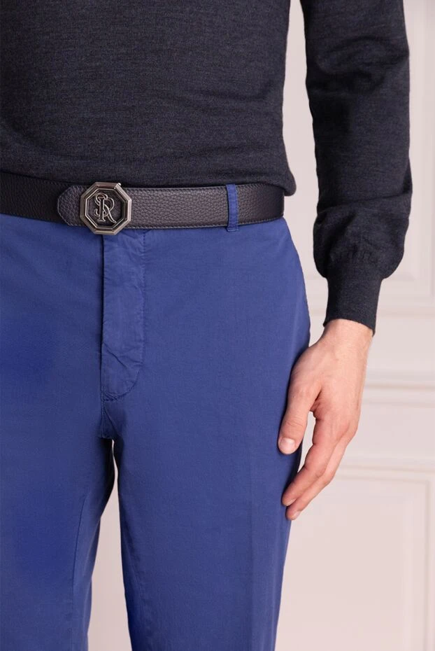 Stefano Ricci blue genuine leather belt for men 174379 - photo 2