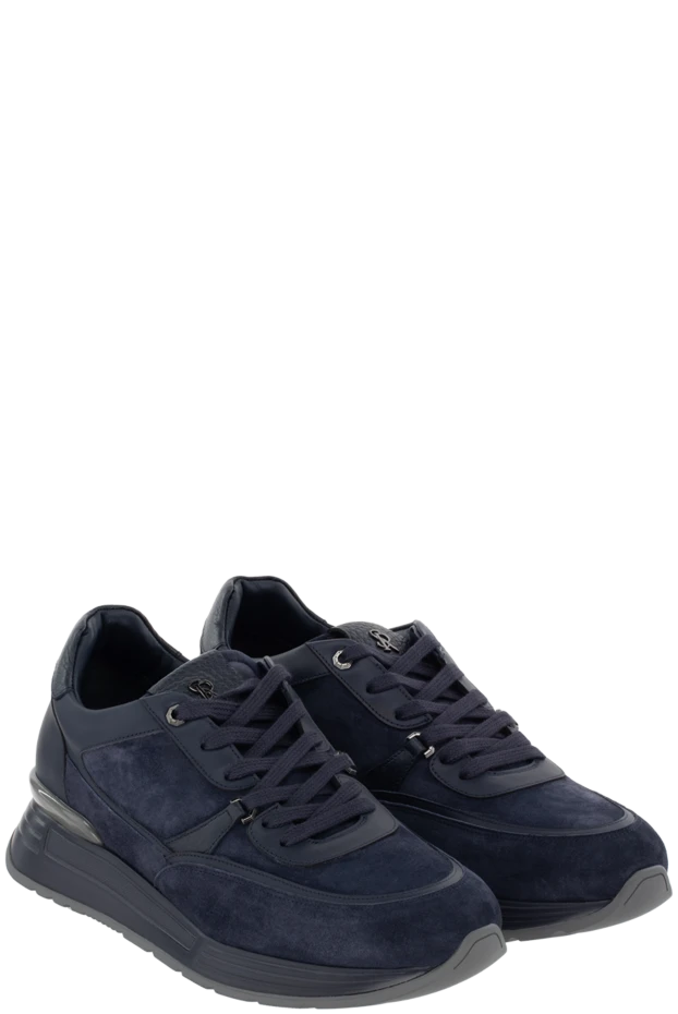 Stefano Ricci men's blue sneakers with logo on the tongue 174382 - photo 3