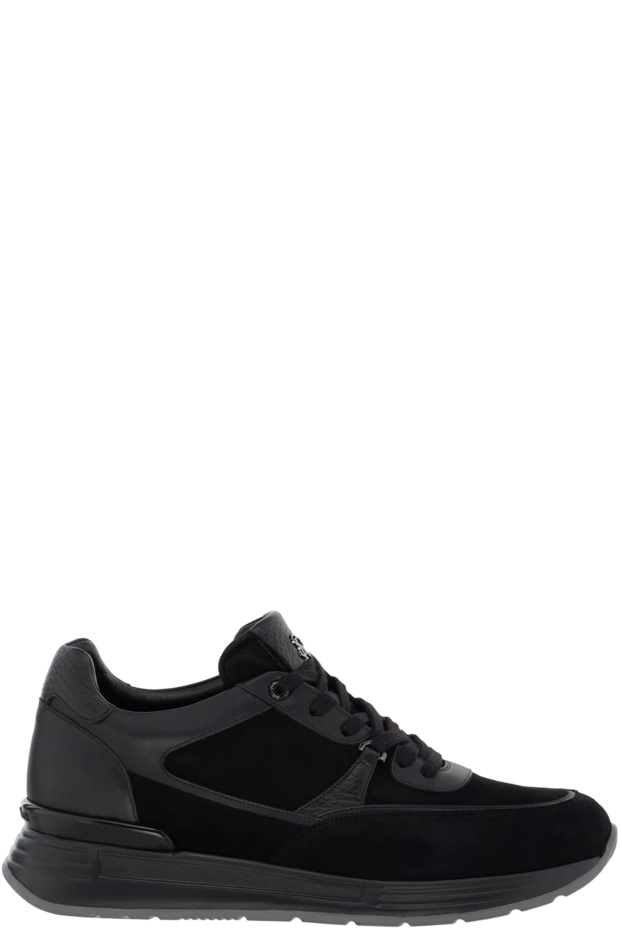 Men's black sneakers with logo on the tongue - photo 1