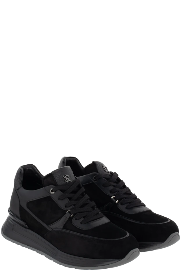 Stefano Ricci men's black sneakers with logo on the tongue 174383 - photo 3