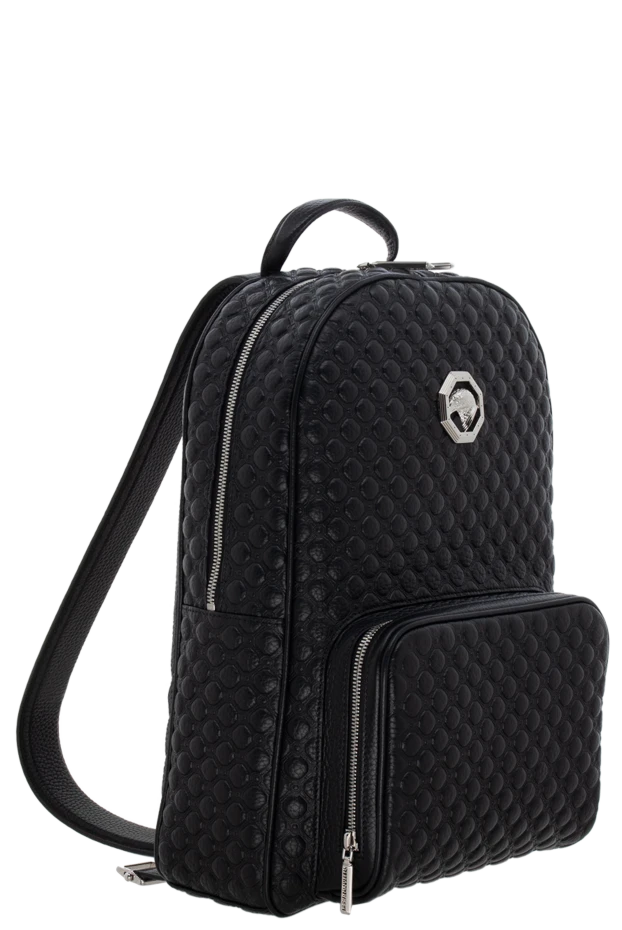 Stefano Ricci men's black leather backpack with metal logo 174386 - photo 2