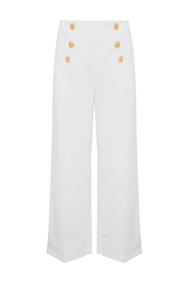 P.A.R.O.S.H. pants for women white with gilded buttons with logo 174406 - photo 1