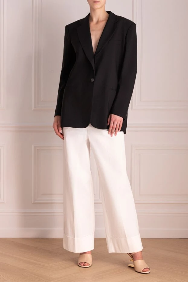 P.A.R.O.S.H. woman white cotton and elastane pants for women buy with prices and photos 174406 - photo 2