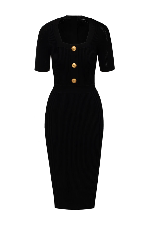 Balmain женские платье из вискозы и полиэстера черное женское купить с ценами и фото 174448 - фото 1