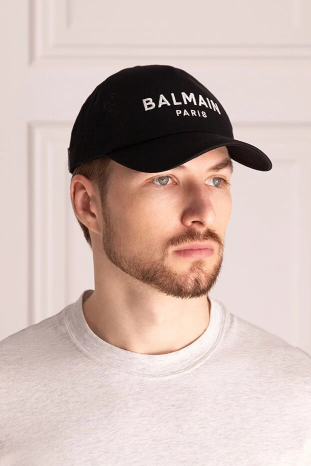 Balmain чоловічі кепка з бавовни чорна чоловіча 174464 - фото 2