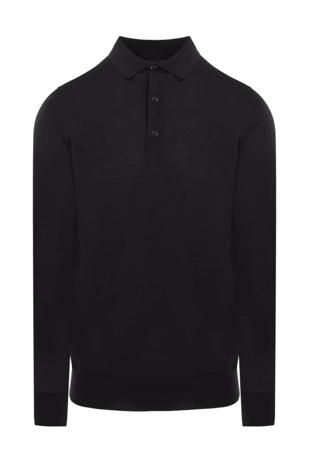 Loro Piana man wool long sleeve polo black for men 174477 - photo 1