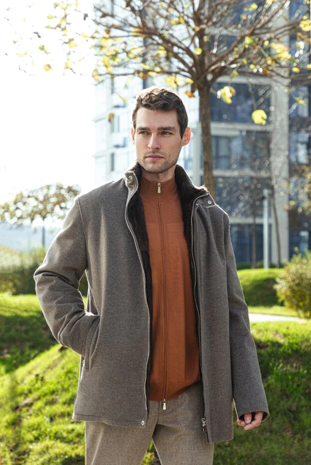 Enrico Mandelli кардиган із вовни чоловічий коричневий 174483 - фото 2