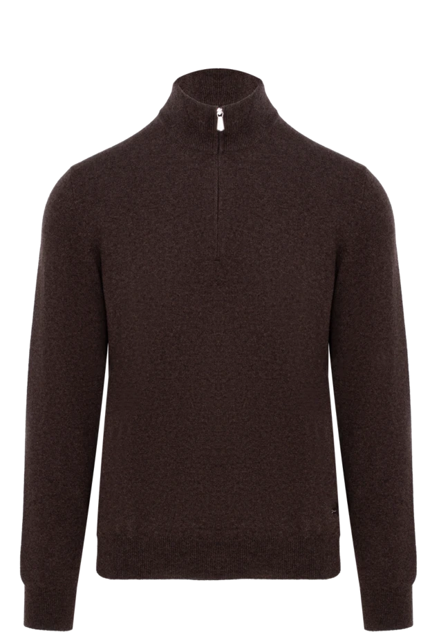 Cashmere tee for men brown