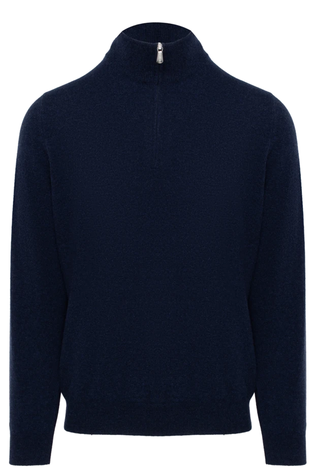 Cashmere tee for men blue