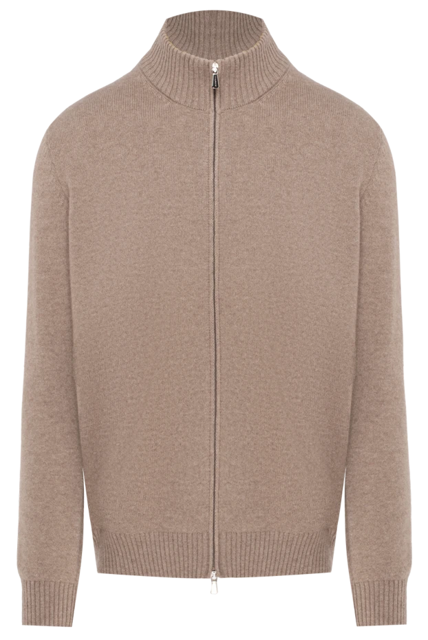 Cashmere cardigan for men beige