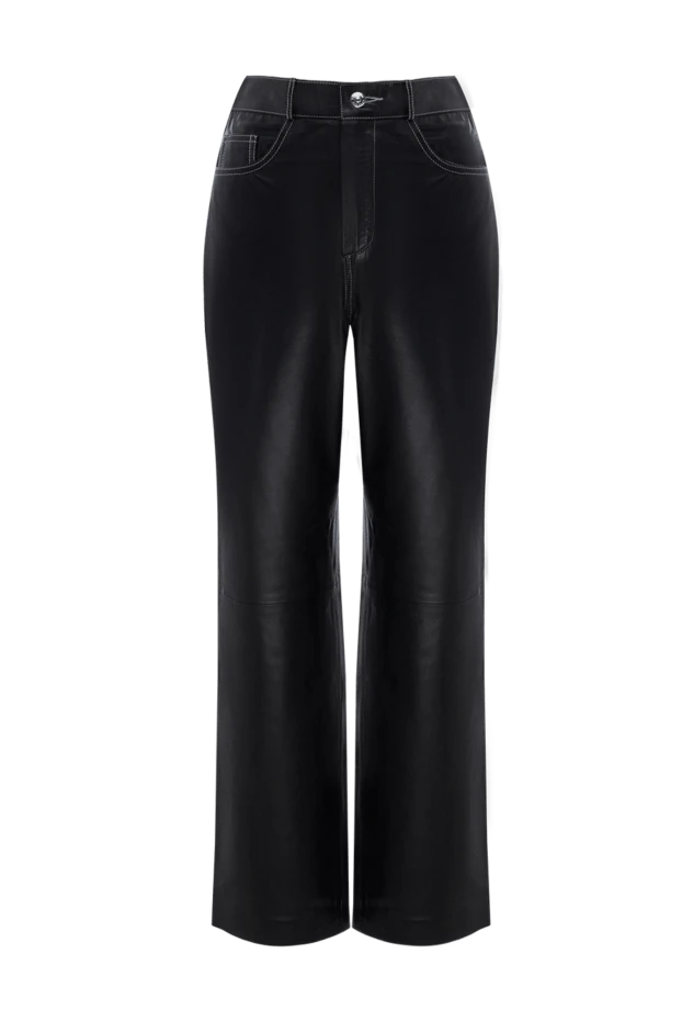 Fleur de Paris woman black leather trousers for women 174505 - photo 1