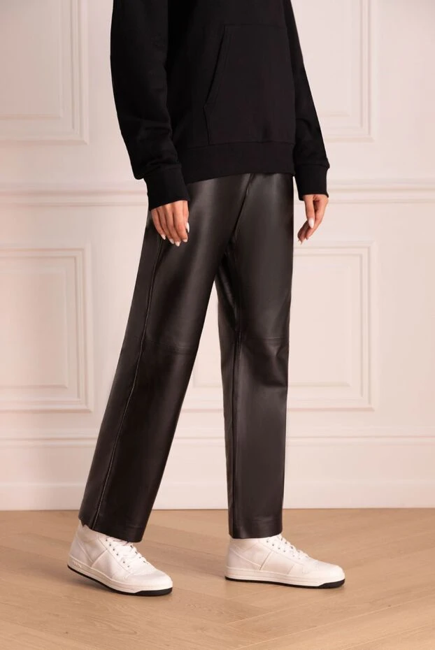 Fleur de Paris woman black leather trousers for women buy with prices and photos 174505 - photo 2