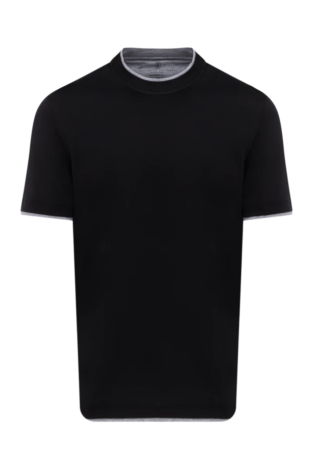 Brunello Cucinelli футболка из хлопка черная мужская 174509 - фото 1