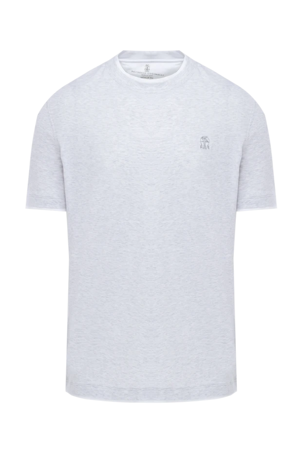 Brunello Cucinelli футболка из хлопка серая мужская 174520 - фото 1
