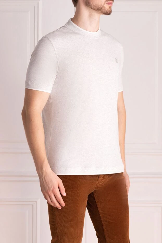 Brunello Cucinelli футболка из хлопка серая мужская 174520 - фото 3