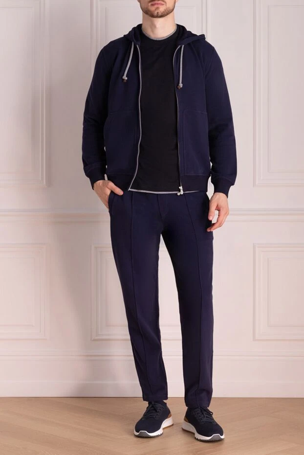 Brunello Cucinelli трикотажный костюм из хлопка с капюшоном и гладкой текстурой 174555 - фото 2