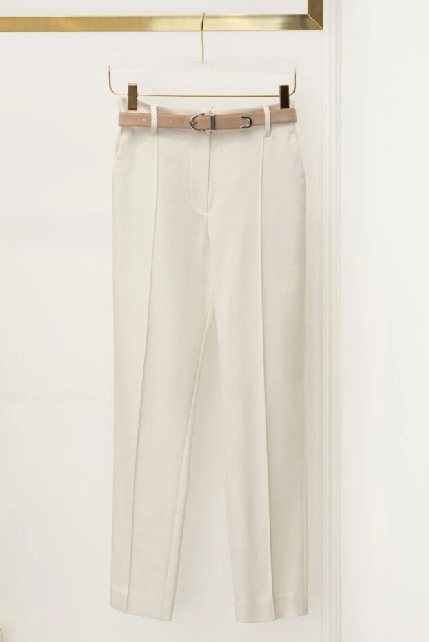 Brunello Cucinelli жіночі штани з кишенями білі 174563 - фото 3