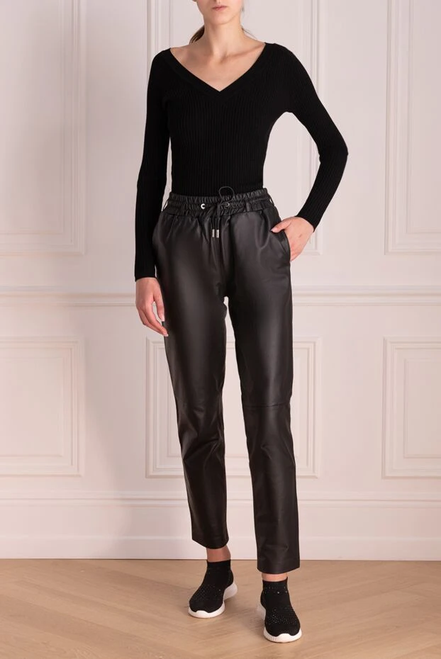 Max&Moi женские брюки из кожи черные женские купить с ценами и фото 174594 - фото 2