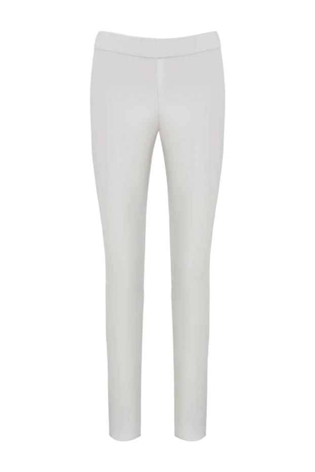 White leather leggings for women