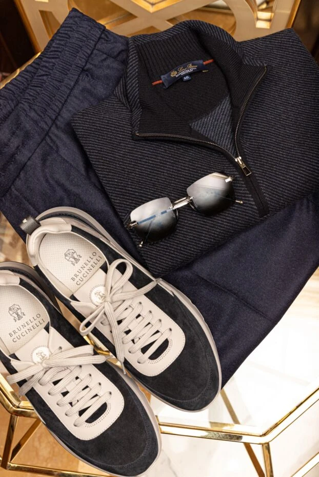 Loro Piana men's diagonal ribbed cashmere trouser with zip 174610 - photo 2